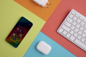 Top View Smartphone With Keyboard Charger